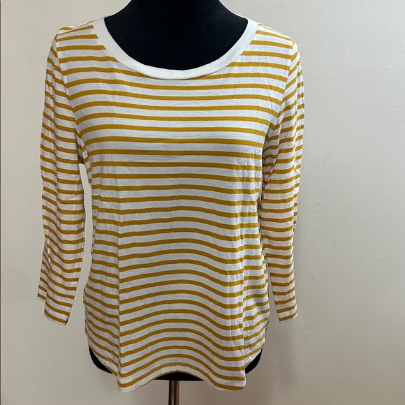 COS Yellow and White Striped Top - Picture 1 of 4